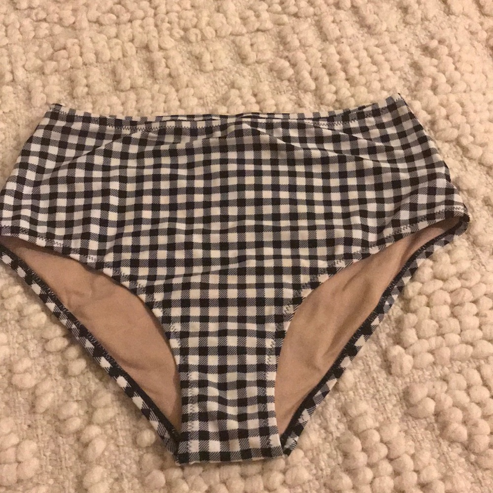 High waisted  gingham bikini bottoms